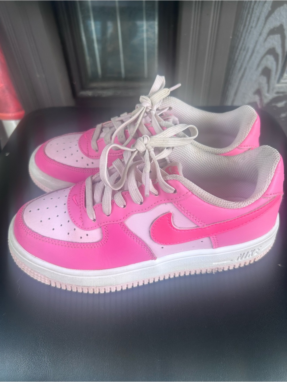 Kids Pink Two-Tone Nike Air Force 1’s